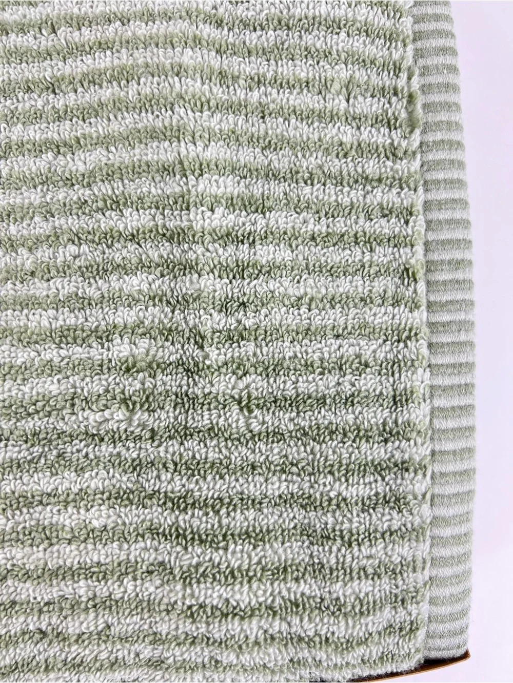 Common Thread Bamboo Bath Towel Set Green Stripe Zero Twist Soft Cotton 8 Pc NEW